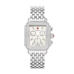 Michele Deco Stainless Diamond Watch